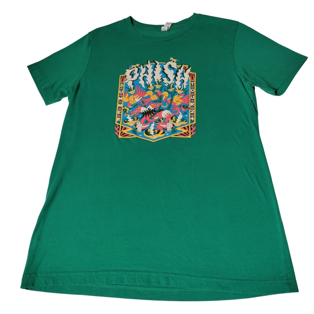 Phish Summer Tour 24 Graphic T-Shirt Green Bella Canvas Mens Medium 2024 Concert